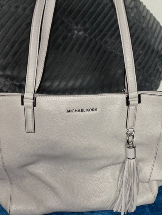 Michael Kors Handbags - Bundle Deal Michael Kors W/Wallet Light Gray Tote with Tassel and Wallet